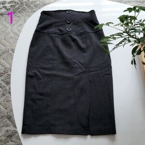 High waisted skirt with front slit, Size 2